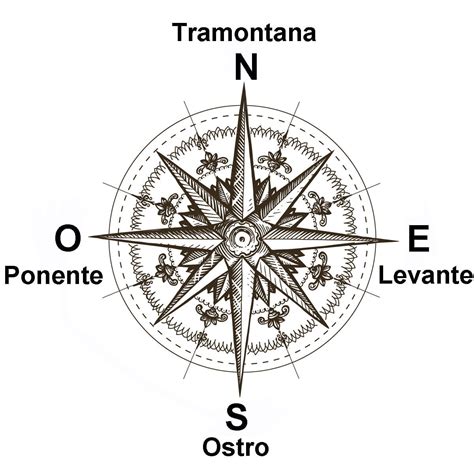 rosa dei venti 8 punti.